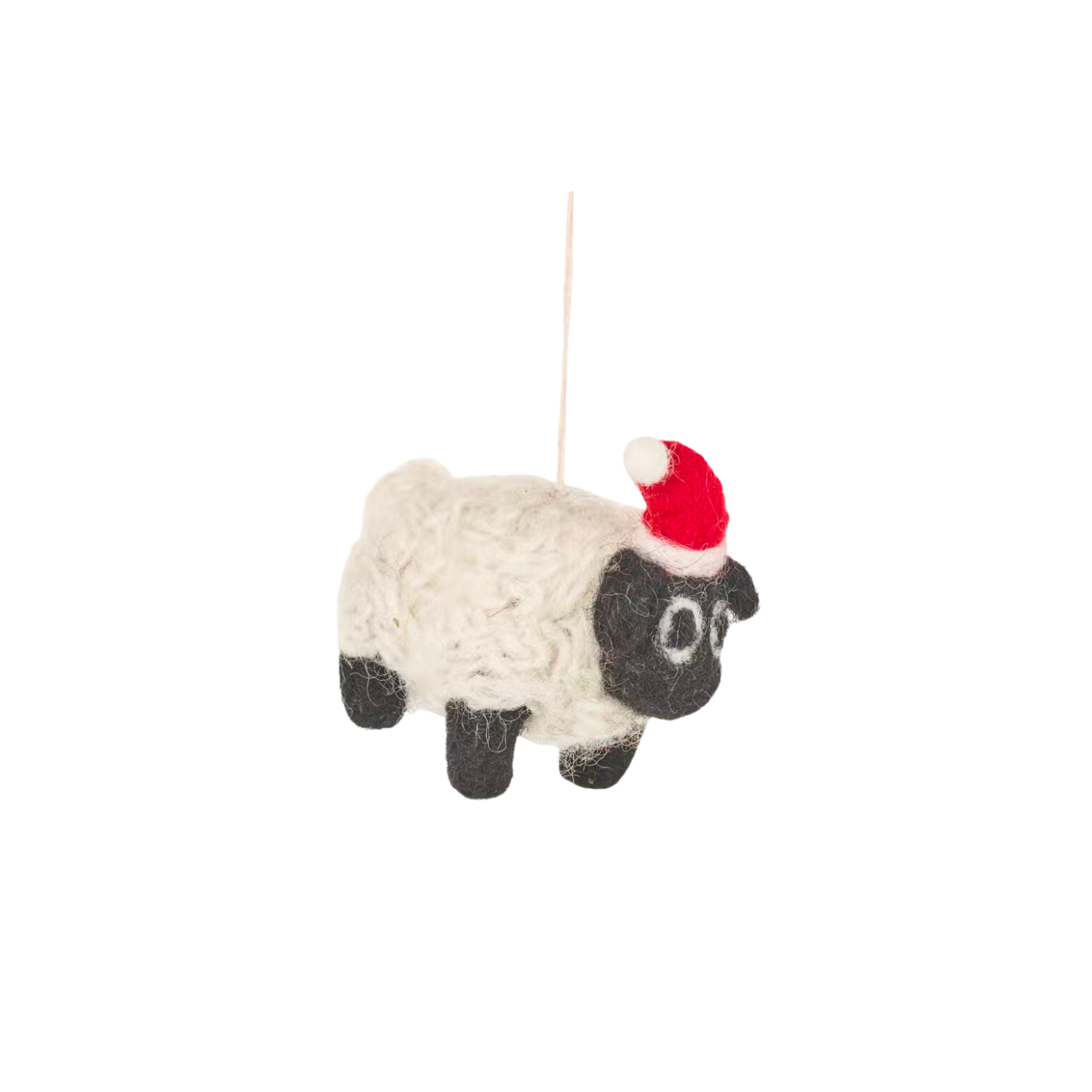 Felt Tree Decoration - Sheep in Santa Hat